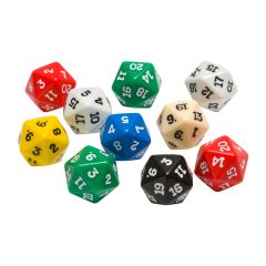 Polyhedra Dice - 20 sided, set of 10