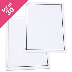 Write-On/Wipe-Off Blank Mats, set of 30 - Bulk Pricing