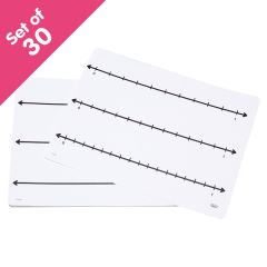 Write-On/Wipe-Off Fraction Number Line Mats, set of 30 - Bulk Pricing