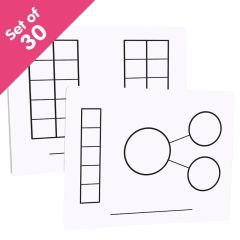 Write-On/Wipe-Off Five-Frame/Ten-Frame Mats, set of 30, Bulk Pricing