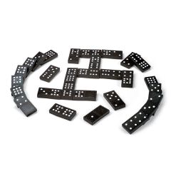 Dominoes, Wood, Blk, Double Six