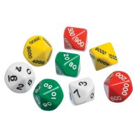 Place Value Dice, Set One, Set of 8