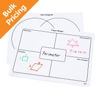 Write-On/Wipe-Off Frayer Model/Venn Diagram Mats, Set of 100 - Bulk Pricing